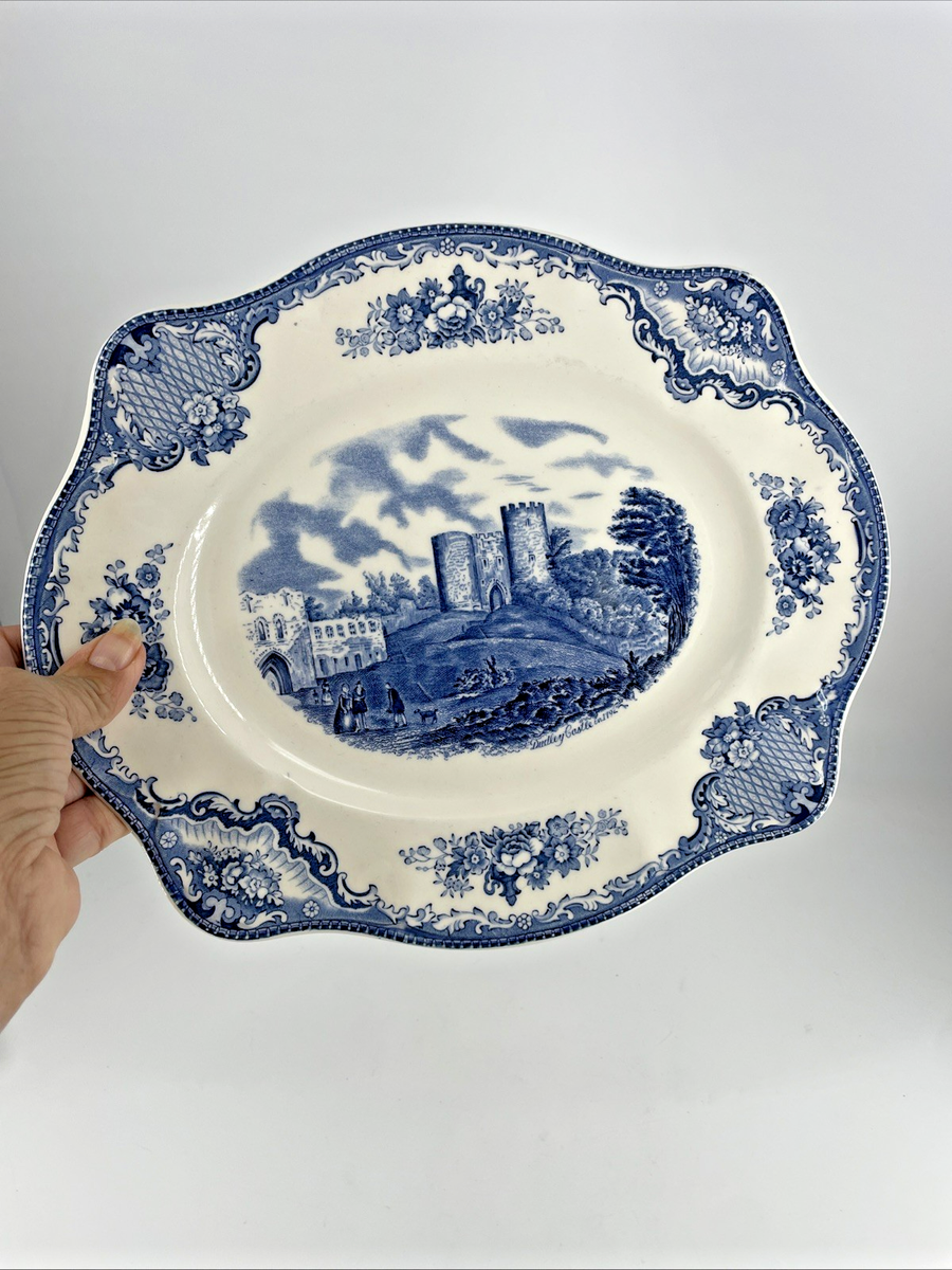 Johnson Brothers England Old Britain Castles Blue Oval Platter 11