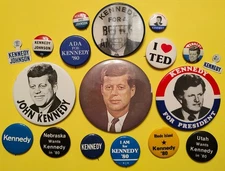 KENNEDY BROTHERS PRESIDENTIAL POLITICAL Pinbacks Pins Buttons John Bobby Ted Lot
