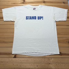 Vintage 90s Stand Up Motivational Streetwear Graphic T-Shirt USA Made Men's XL