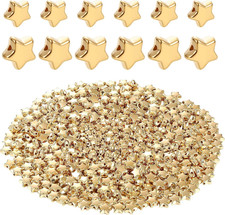 800 Pcs Plastic Star Beads Plated Star Spacer Beads Tiny Charm with Hole for DIY