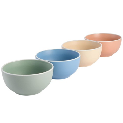 Spice by Tia Mowry 4 Piece 6 In Stoneware Cereal Bowl Set Matte Assorted Colors - Picture 2 of 5