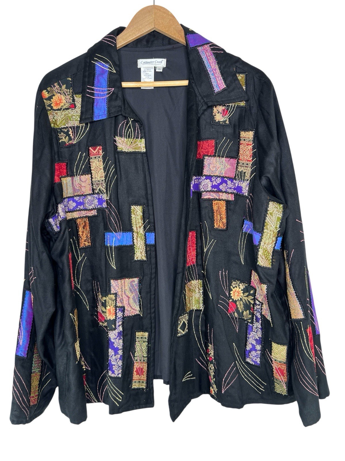 Coldwater Creek Embroidered Patchwork Tapestry Op… - image 1