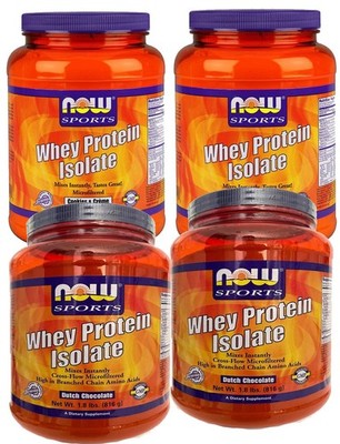 Now Sports, Whey Protein Isolate 50 g., Cookies & Cream, Dutch Chocolate 1.8 Lb.