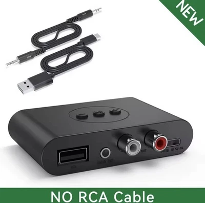 Récepteur Audio Bluetooth No RCA 5.2, NFC U disque RCA 3.5mm AUX USB, adaptateur