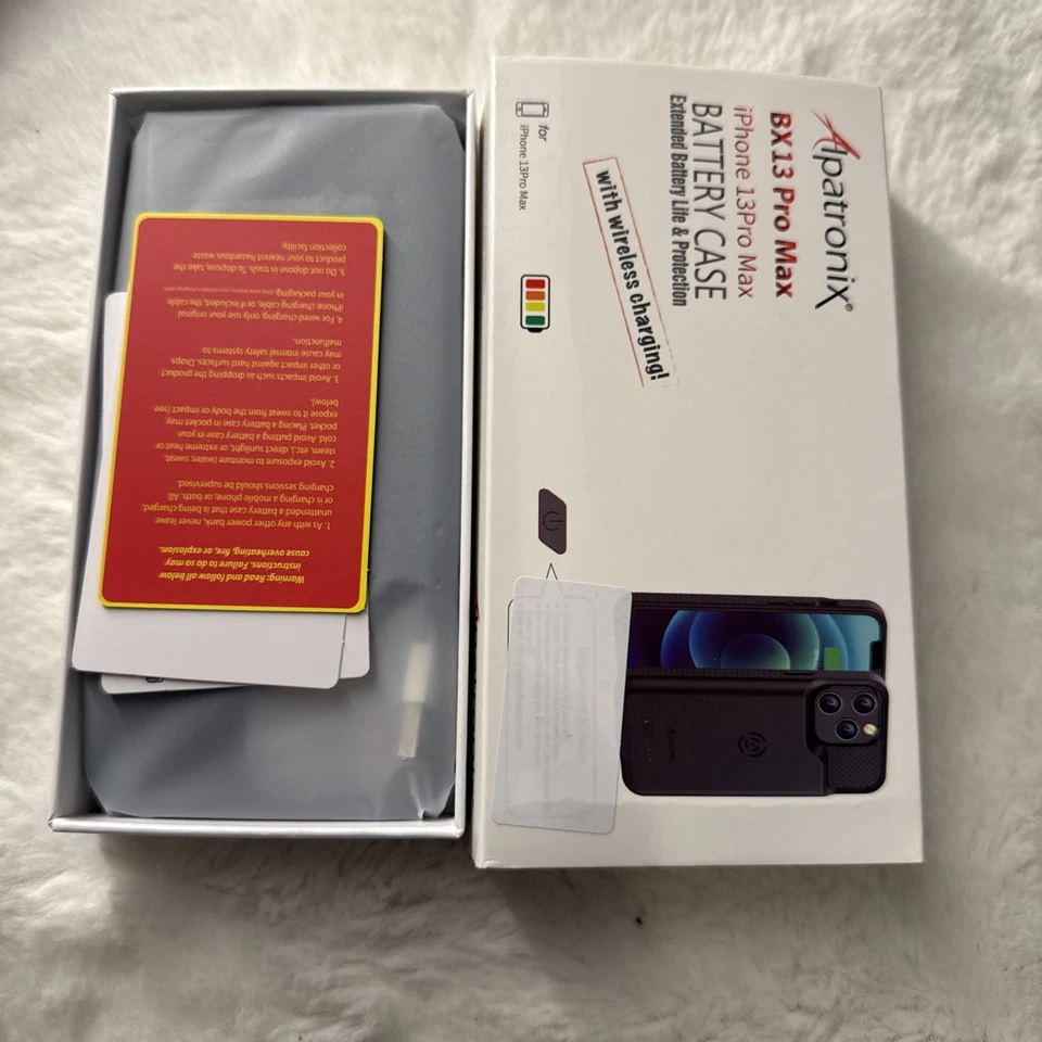 Estuche de batería de carga inalámbrica delgado cargador externo de respaldo para iPhone 13 Pro Foto 2 de 4