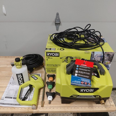 #ad RYOBI RY14AM12 1.8 GPM Automotive High Flow Pressure Washer Kit 1200 PSI $129.99