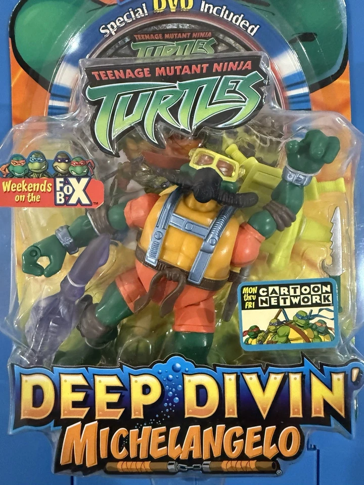 TMNT Teenage Mutant Ninja Turtles Deep Divin' Michelangelo - Playmates 2004 New - Image 4 of 4