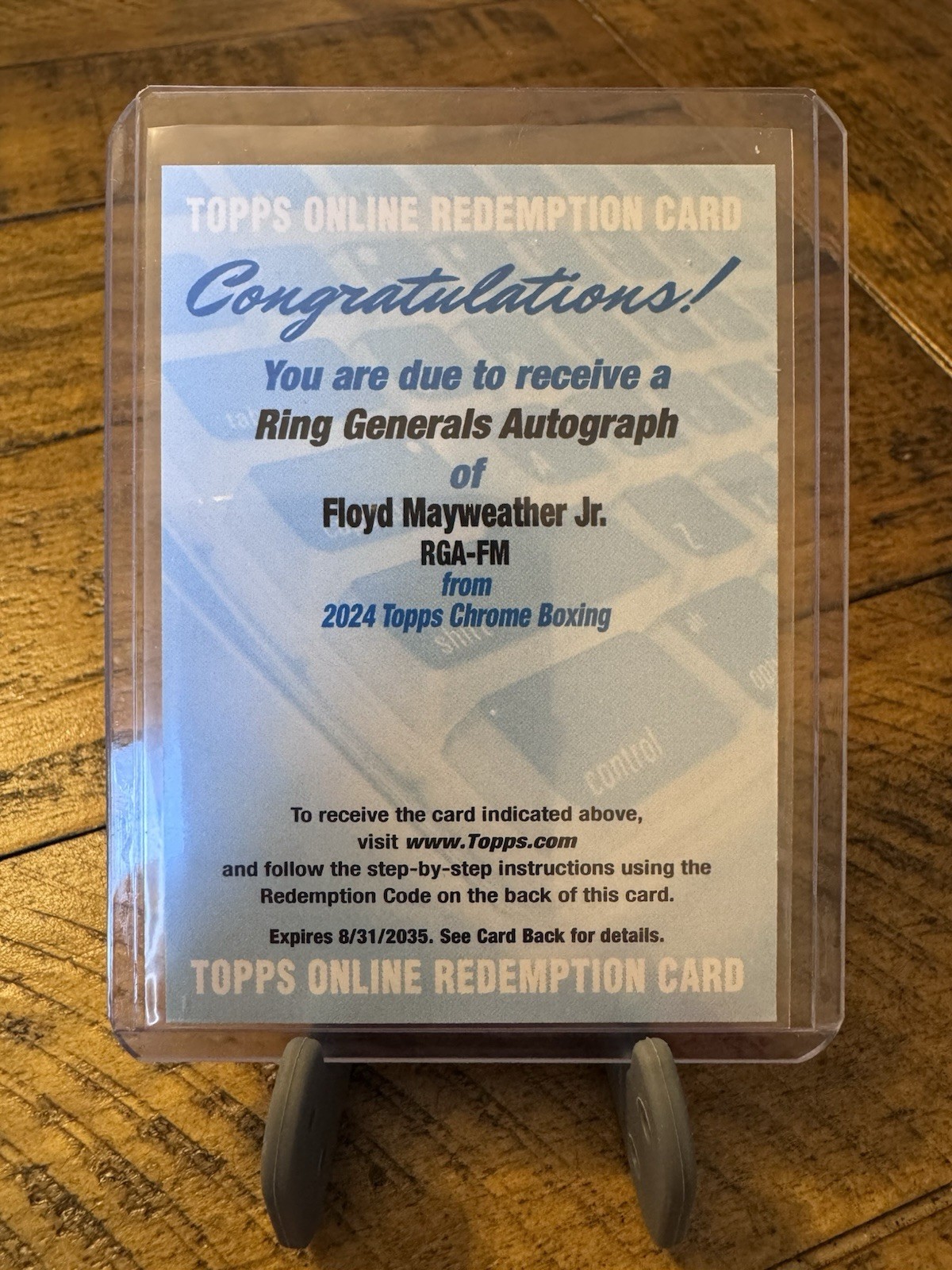 2024 Topps Chrome Boxing Floyd Mayweather Jr. Ring Generals Auto Redemption