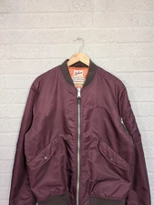 Schott XXL Burgundy MA-1 Bomber Flight Jacket