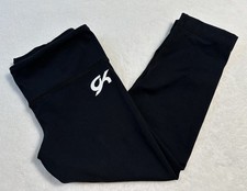 GK Elite LEGGINGS Gymnastics BLACK Leotard WARM-UP PANTS Tights CAPRI Girls CL