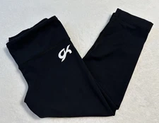 GK Elite LEGGINGS Gymnastics BLACK Leotard WARM-UP PANTS Tights CAPRI Girls  CM