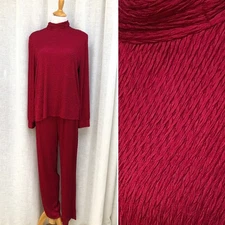 A.K. Collectibles Stuart 2 piece cranberry burgundy red Loungewear top pants set