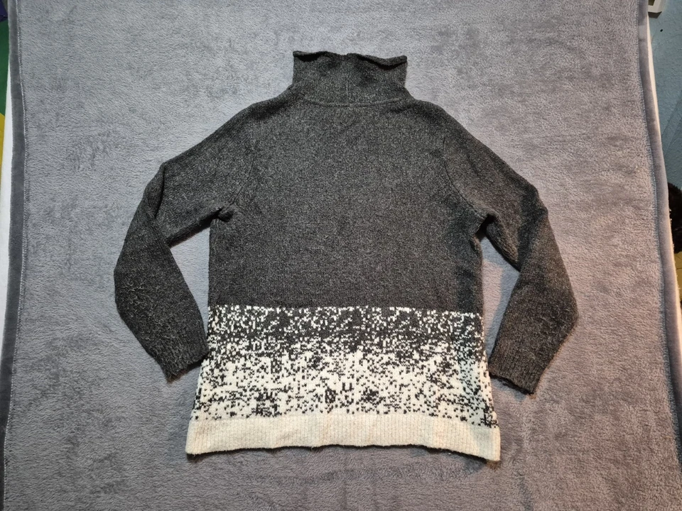 J. Jill Snowflake Knit Sweater Womens Small Gray White Winter Holiday - Image 4 of 4