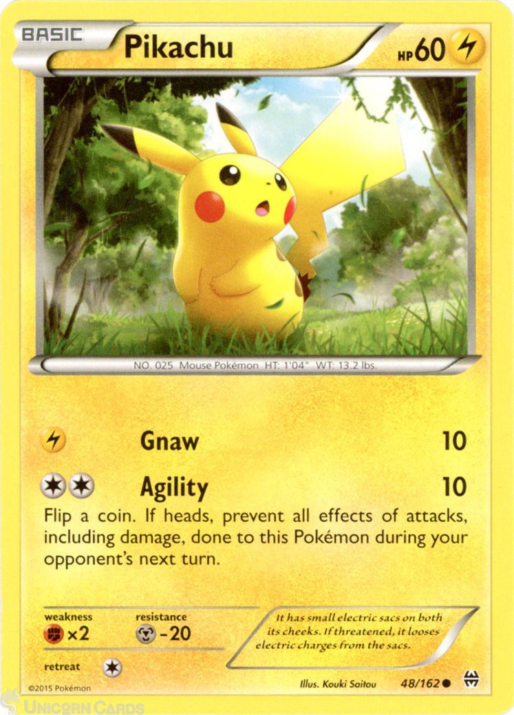 Pikachu 48/162 : Common Mint/Near Mint Pokemon Card : XY08: BREAKthrough