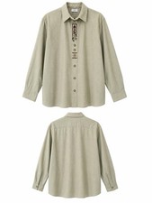 Beautiful German Trachten Octoberfest Long Sleeve Traditional Shirt US Large
