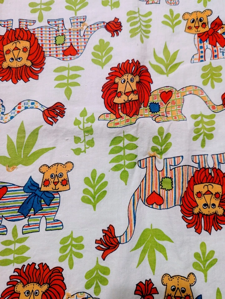 Manta bebé vintage años 70 colorida con tema de circo de la selva Foto 4 de 4