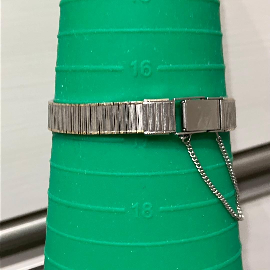 SEIKO Bangle Watch Rectangular Silver Stripe Patt… - image 7