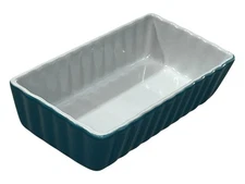 Housewares International Turquoise Blue and White 6.25” Ramekin Baking Dish