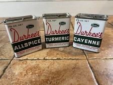 Durkee  s Set of Three Vintage Spice Tins with Working Slide Top