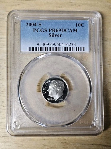 2004-S Silver Proof Roosevelt Dime PCGS PR-69 DCAM.