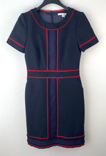 Boden Dress Edith Trim Pencil Detail Navy Blue Red Trim Classic Preppy Size 6R