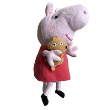 Ty Peppa Pig Plush With Her Teddy Bear Toy 8" Red Dress Childs Gift