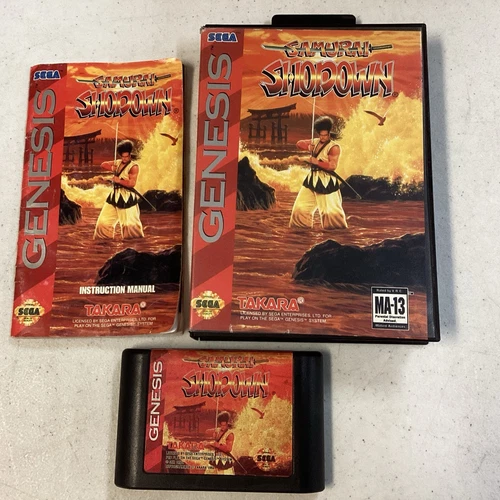 Samurai Shodown (Sega Genesis, 1994) CIB Manual Hang Tab Tested B