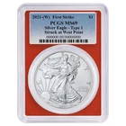 2021 (W) $1 Type 1 American Silver Eagle PCGS MS69 FS Blue Label Red Frame