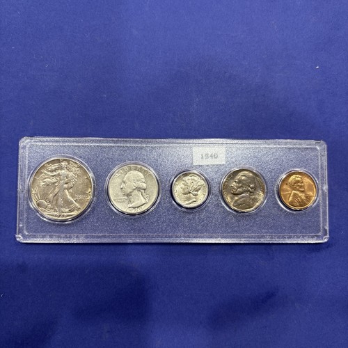 1940 Kursmünzensatz günstig tolles Geschenk - einzigartiges Geschenk, schöne 90% Silberanlage