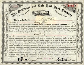 B&O Railroad President /Congressman John K. Cowen Signed 1898 Stock Certificate