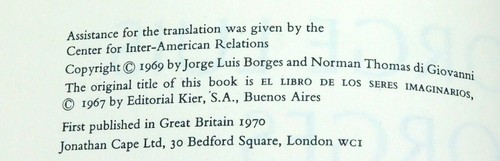 1st Edn Jorge Luis Borges ~ Book Of Imaginary Beings 1969 H/Bk Dj Modern Firsts - Picture 13 of 24