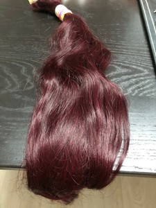 Human Hair Cut 22 Inch From Mexican Female Professionally Dyed Red Wine Color Ebay