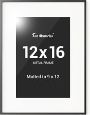 12x16 Picture Frame Black Aluminum 12 x 16 Poster Frames with 9x12 Removable