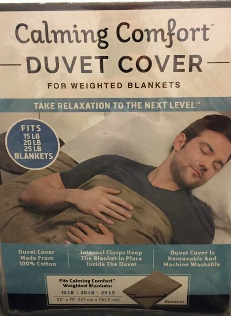 Calming Comfort Cotton Duvet Cover FOR Weighted Blankets Tan 50" x 75