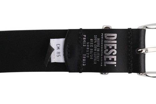 DIESEL B-Burny Women Belt 85 cm Black 100% Leather Detailed Metal RRP€180 - Picture 7 of 11