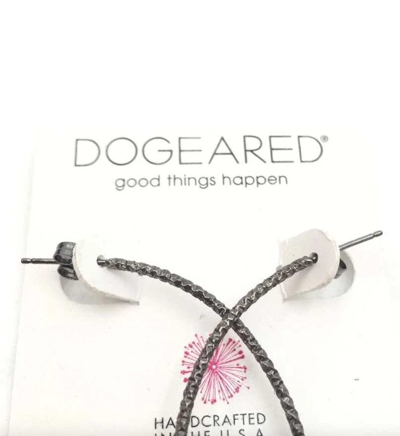 Серьги-кольца Dogeared Charcoal Good Things Happen W1122 - Изображение 2 из 2