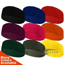 Couver 3 inch Wide Headband / Sweatband Terry Cloth for Fashion, Spa & Sports