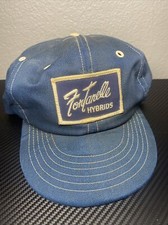Vintage Fontanelle Hybrids Patch SnapBack Trucker Mesh Hat Cap USA Blue Farm Ag