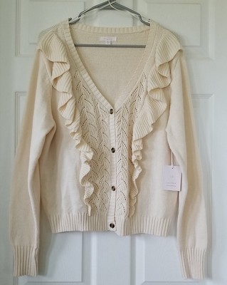 NWT LC LAUREN CONRAD Ivory Long Sleeve 