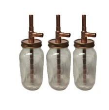 3 Pack Mason Jar Alcohol Distiller Moonshine Thumper All Copper Cap DIY Kit qty3