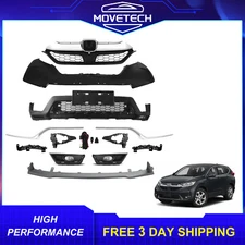 Fits 17-19 Honda CRV Front Complete Bumpers Grille Fog Light With Bumper Molding