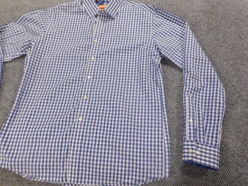 Tallia Mens Dress Shirt 16.5 blue plaid button up casual - Picture 3 of 10