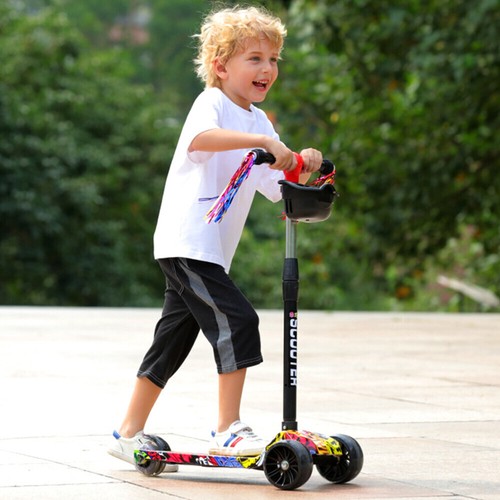 Adjustable Kids scooter 3 wheels kids kick push Flashing Led Light Up For Gift🎁 - Picture 28 of 33