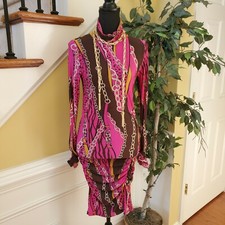 Monaco USA Bodycon Dress Size S Metallic Beige Long Sleeve Scoop Neck Stretch