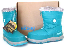 KHOMBU Little Girls size 9 Teal Winter Snow Boots Thermolite Insulated