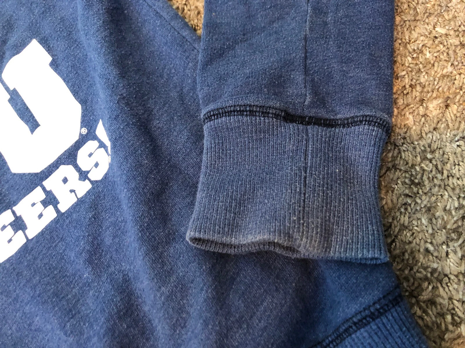 UNDERCOVER Felpa con cappuccio WVU Mountaineers Victoria's Secret rosa donna S blu logo West Virginia