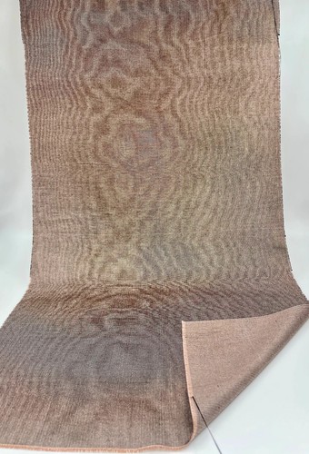 Brown Silk Moire Fabric By 2 Meters, Watermark Patterned, Multicolor Options. - Picture 3 of 5