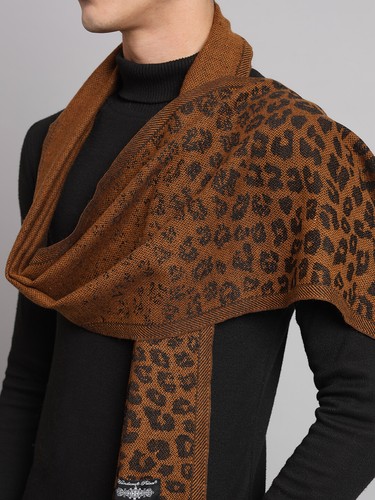 Hombre 100% Cachemira Bufandas Leopardo Diseño Pareo Lana Invierno Cálido Largo - Imagen 4 de 22