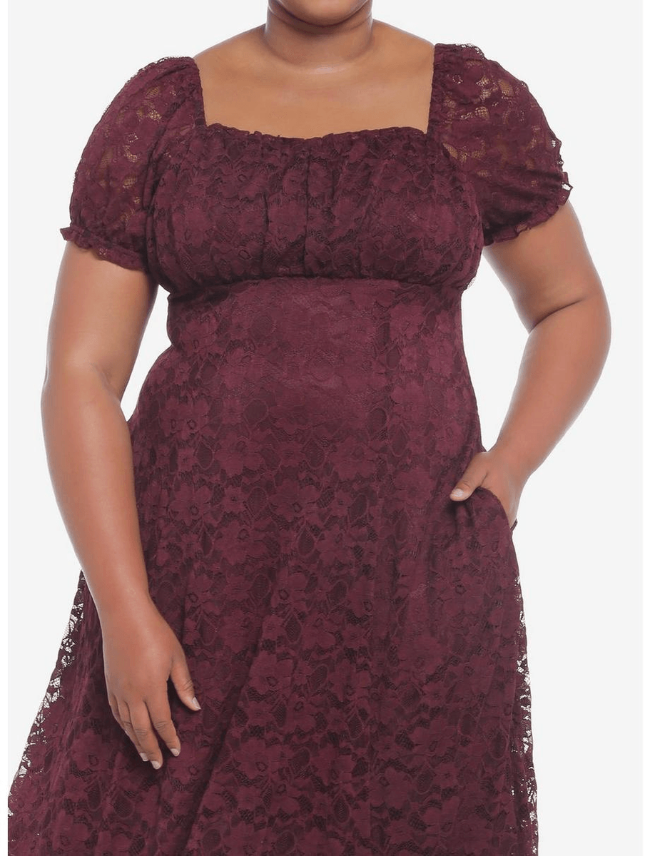 burgundy lace plus size dress Elegant Plus Size Evening Dress main image 0