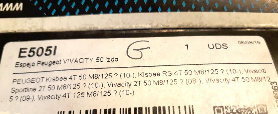 RETROVISEUR GAUCHE "OEM VICMA" POUR SCOOTERS PEUGEOT VIVACITY / KISBEE - Photo 2/3